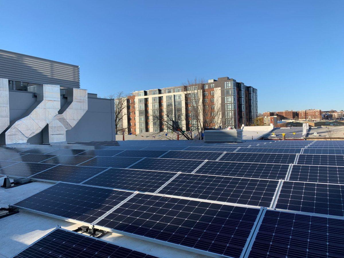 Solar panels on Carmody Center roof