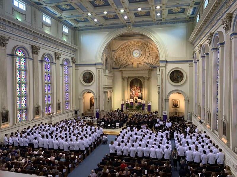 Students gather in St. Aloysius Church to receive their diplomas. (Photo from Gonzaga Flickr account) 