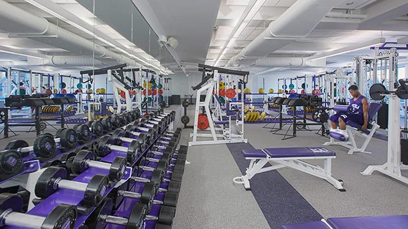 Gonzaga's weight room, which is usually packed like this with athletes, is completely empty this year.  (Photo from Gonzaga Flickr)