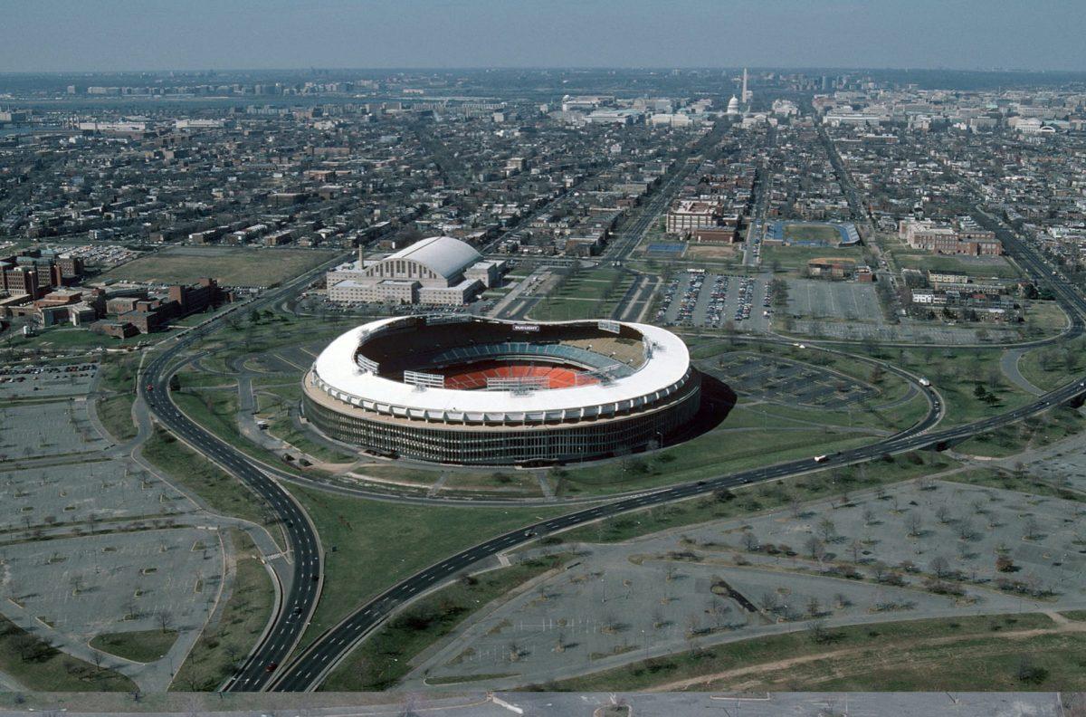 An aerial view of Robert F. Kennedy Memorial Stadium. MSGT Ken Hammond, Public domain, via Wikimedia Commons