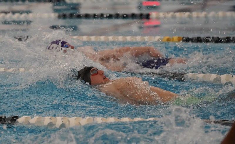 Junior JT Ewing qualified for the 2021 Olympic Trials in the 200 backstroke at the TYR Pro Swim Series on Jan. 17, in Richmond, Virginia. (Photo from Gonzaga Swimming Flickr)