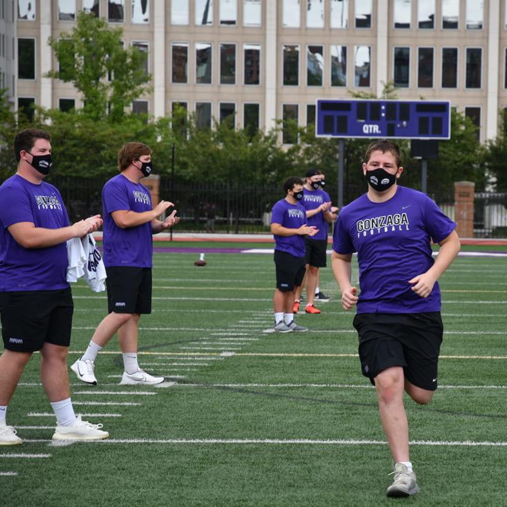 Gonzaga's football team practiced on Buchanan Field last fall. (Photo by Mr. Conrad Singh)