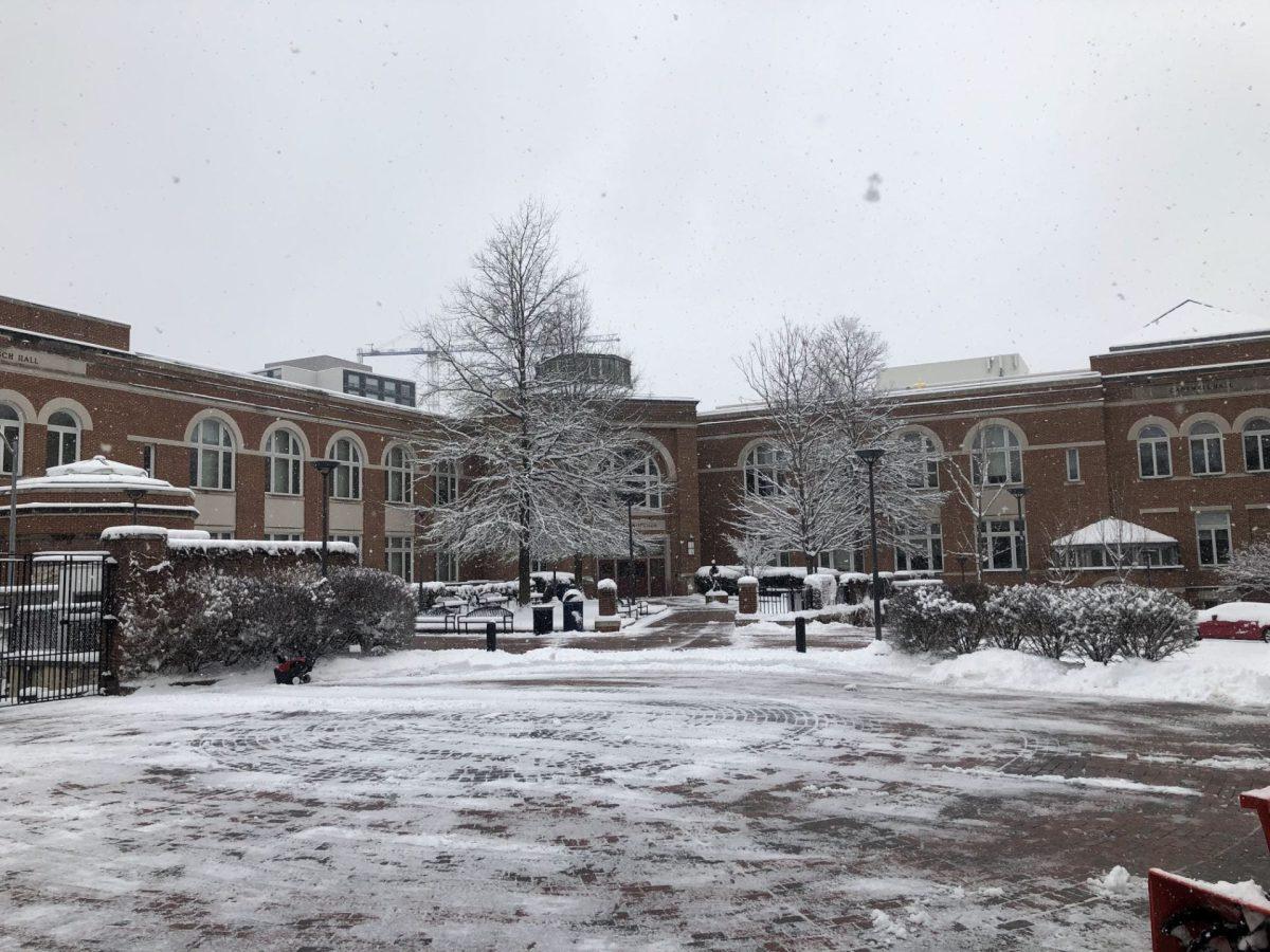 A photo of an empty Gonzaga Campus on a snow day. (Photo by Mr. Conrad Singh) 