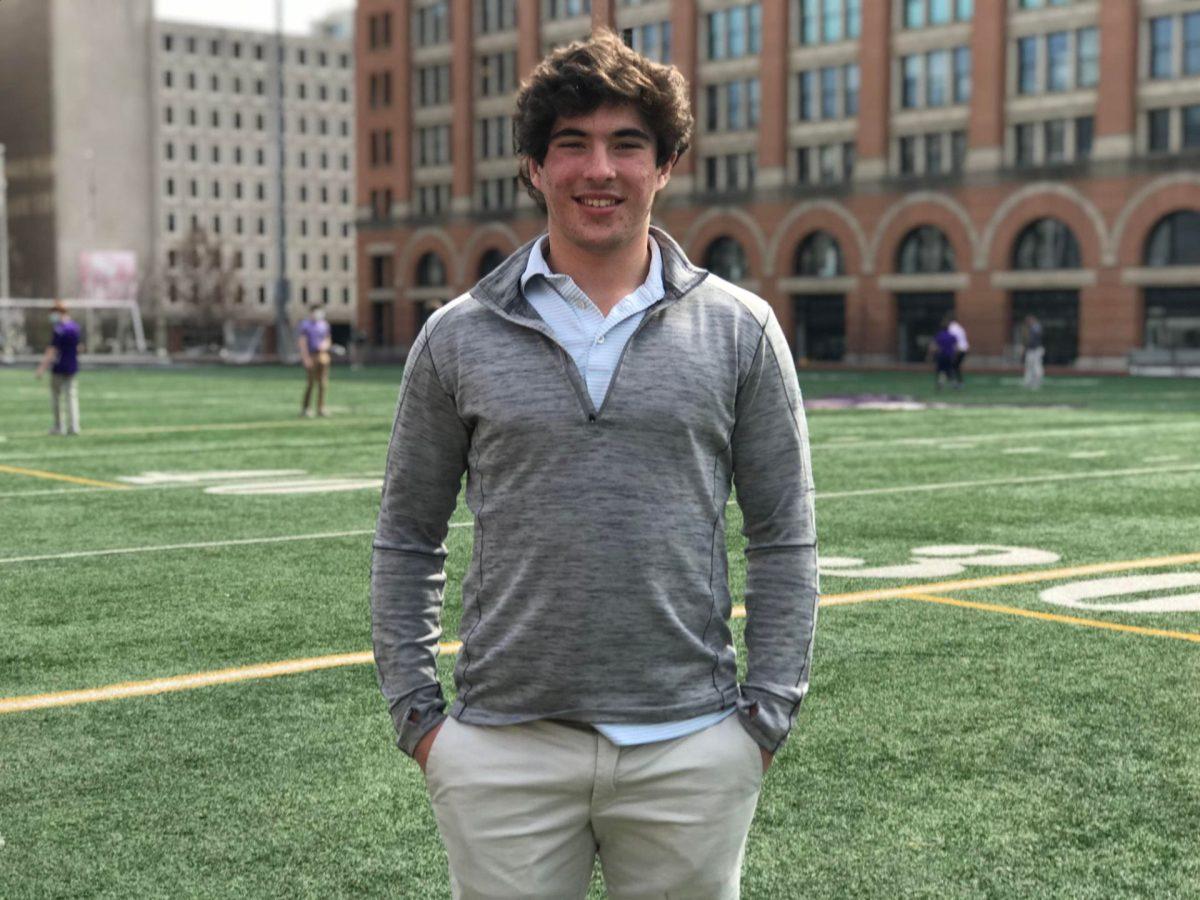 Tommy Siracuse, senior, serves as co-president of The Gonzaga Young Investors Society. (Photo by Mak Krivka)