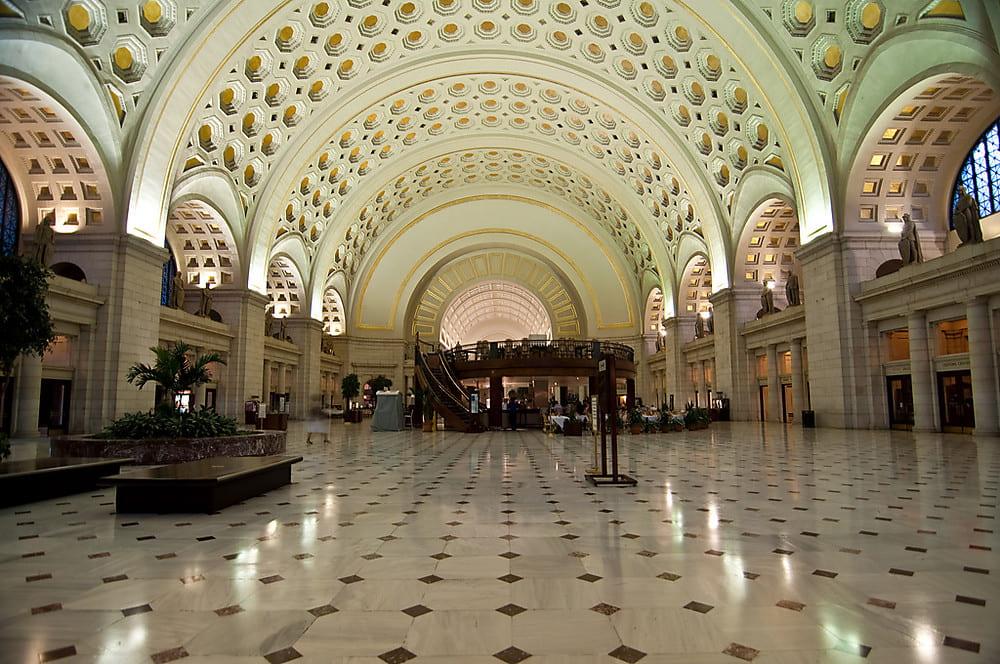 The interior of Union Station, where many Gonzaga students travel. When they exit here, they come face to face with the homeless people in DC. (Photo from TripSavvy)