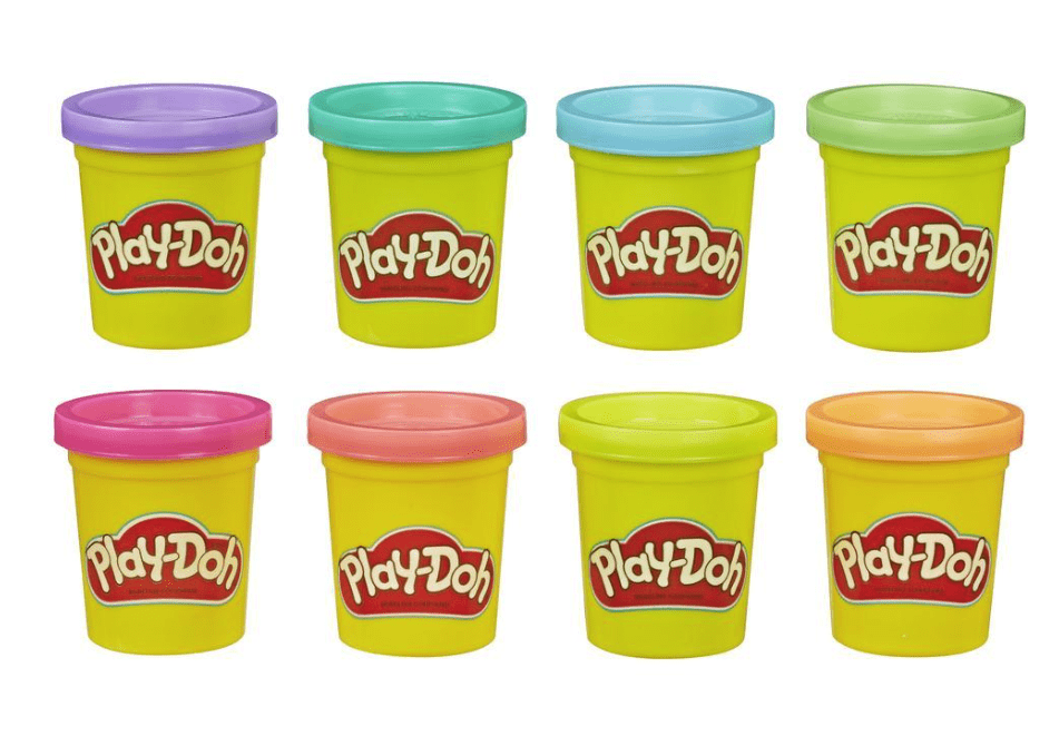 Some of the new neon Play-Doh containers available for purchase on the Play-Doh website. (Credit: https://playdoh.hasbro.com)