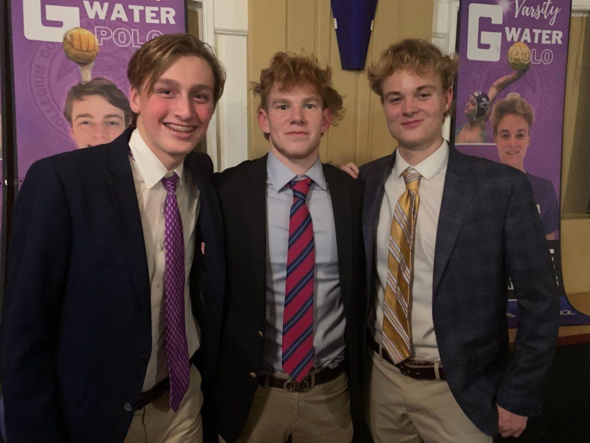 Charlie Moellering, far right, at this year's annual water polo banquet  