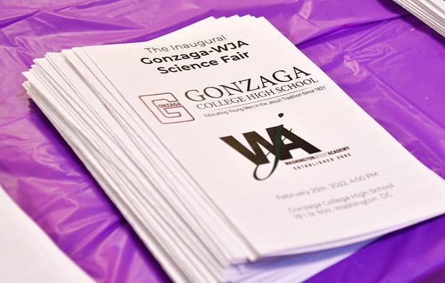 Pamphlets for the WJA Science Fair
Photo credit Gonzaga