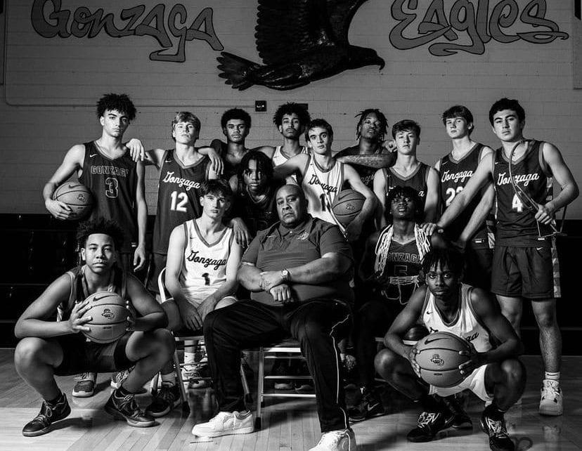 The 2022-23 Gonzaga varsity basketball team photo above; their next game is against Good Counsel on Wednesday at Gonzaga. Photo from @gonzagapurplehoops Instagram account