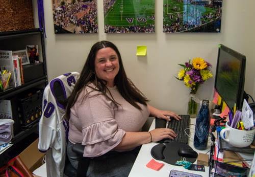 Ms. Farley in her office at Gonzaga. Photo by Carter Cadin/ Photo 2