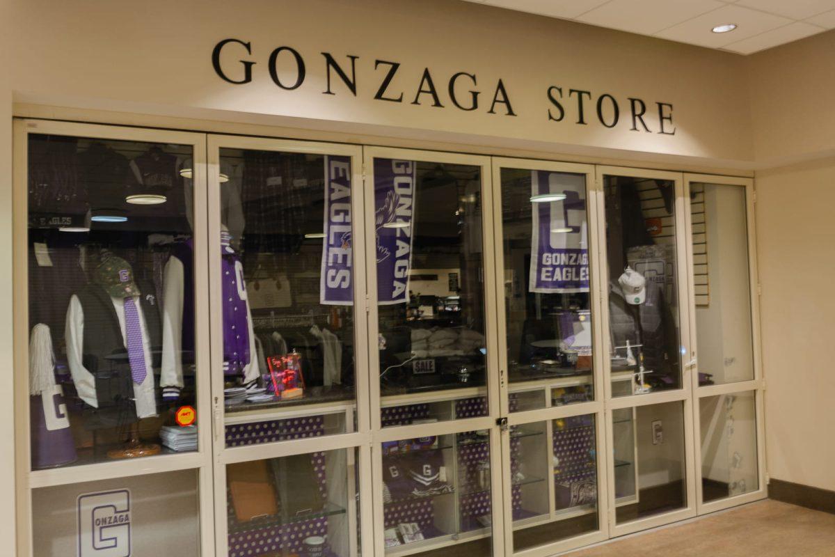 The Gonzaga College high school bookstore located near the rear of the cafeteria.