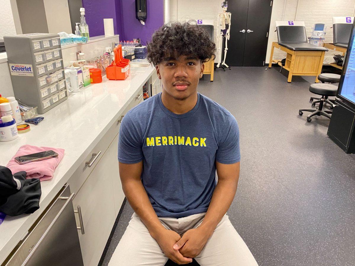 Markeith Hogan works out in the athletic training room. Photo by Marvin Forbes