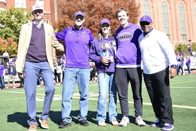 Me with my parents, Coach Trivers, and Mr. Jim Kilroy during Senior Day 