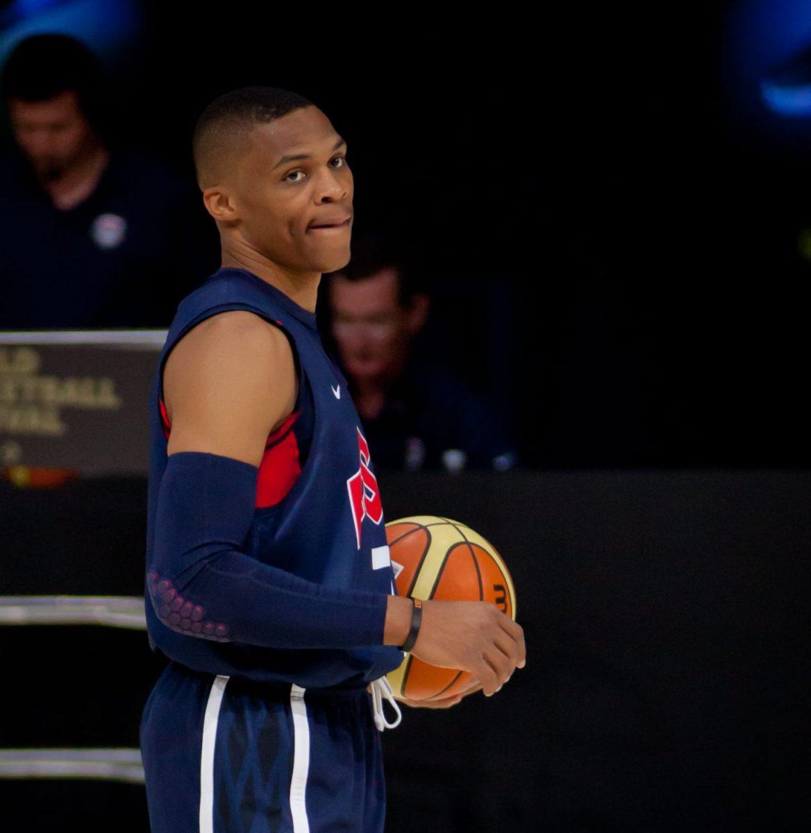 https://commons.wikimedia.org/wiki/File:Russell_Westbrook_2012_USA.jpg
Russell Westbrook with team USA