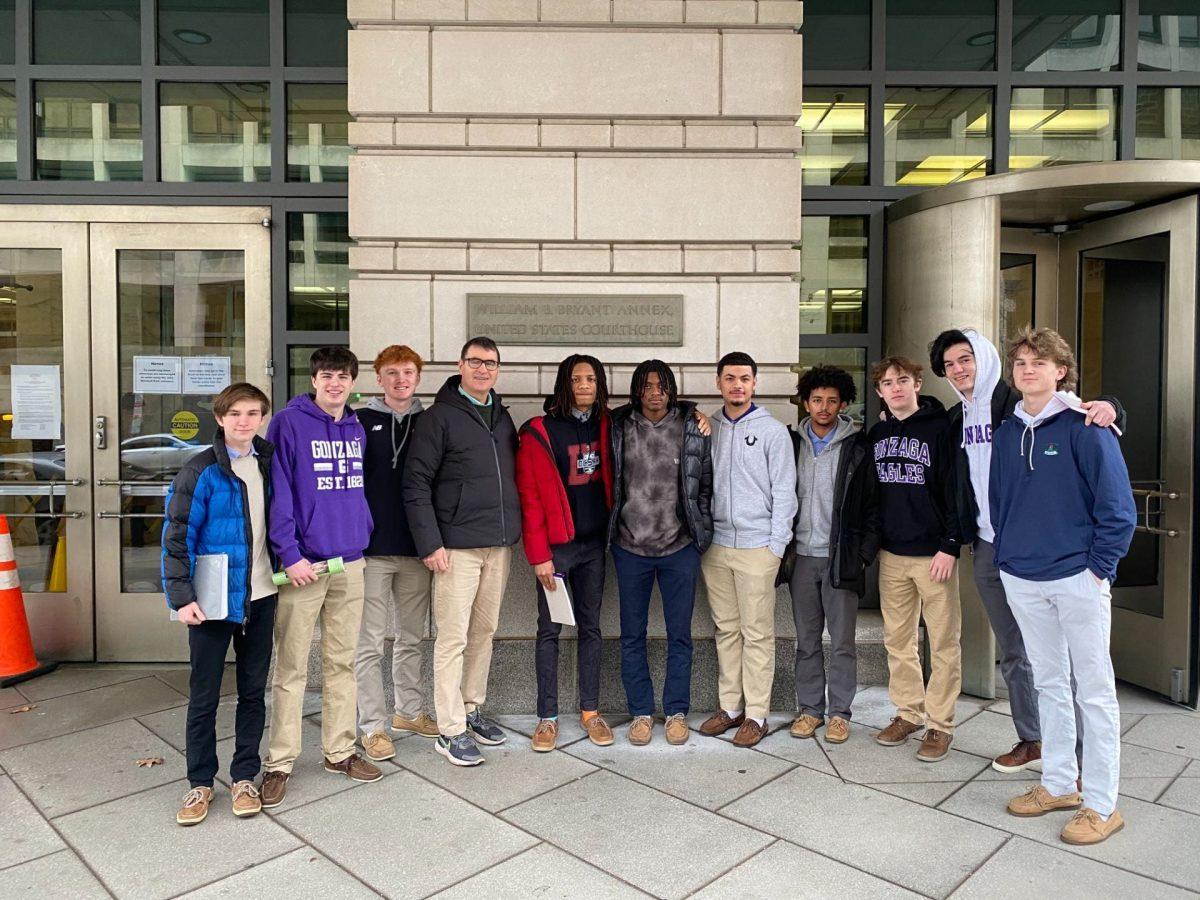 Mr. Edward Donellan, history teacher, takes students to Proud Boys Trial for the Government and Politics of the United States class. Photo from Mr Donellan