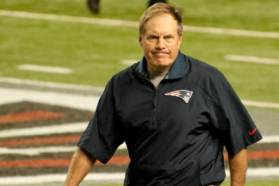 Bill Belichick during pregame warmups before the Patriots game against the Atlanta Falcons on September 29, 2013 at the Georgia Dome. Photo used with Creative Commons permission from Football Schedule on Flickr