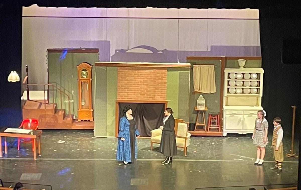 Maggie Campoine '26 goes into a singoff with Claire Norris '26 in this year's GDA production of "Mary Poppins."