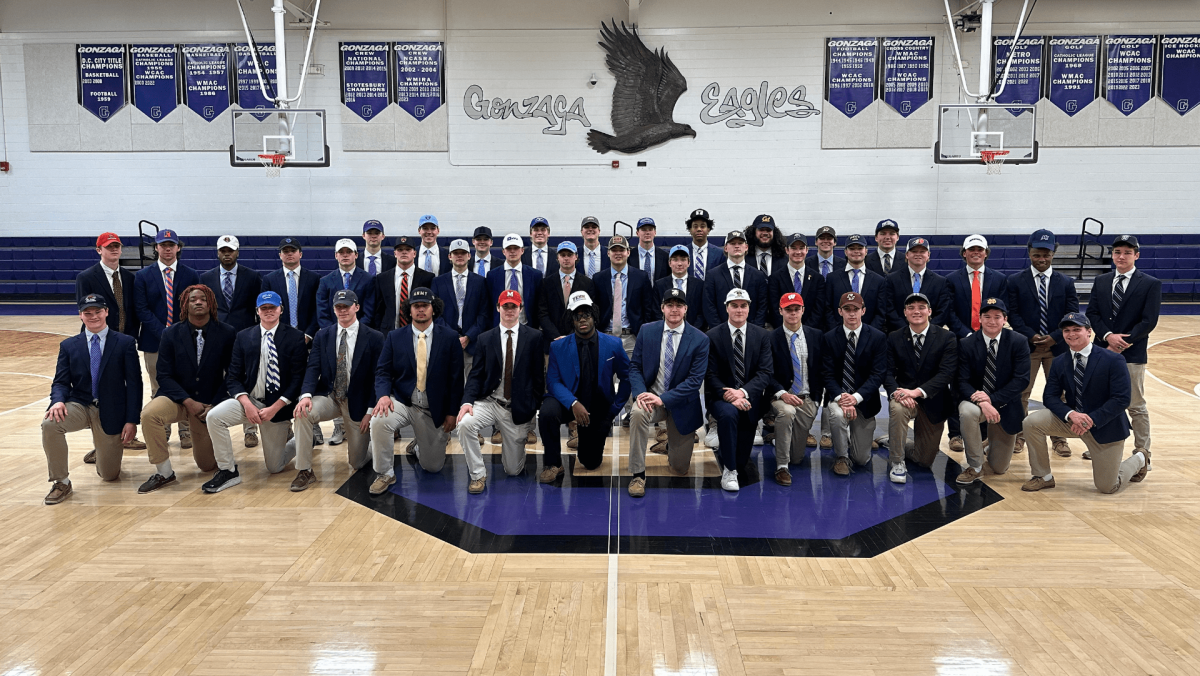 Gonzaga student-athletes gather for signing day celebration.