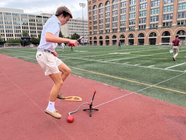 In Honors Physics at Gonzaga, students are studying the range of an object in projectile motion. Range is the horizontal distance the object travels. Students measured the range of a Nerf Stomp Rocket when launched at 30 degrees, 45 degrees and 60 degrees. They then calculated the range for each angle and compared this to their experimental data. 