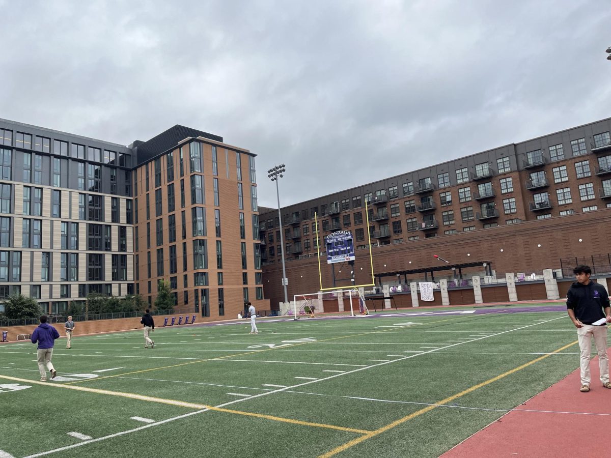 In Honors Physics at Gonzaga, students are studying the range of an object in projectile motion. Range is the horizontal distance the object travels. Students measured the range of a Nerf Stomp Rocket when launched at 30 degrees, 45 degrees and 60 degrees. They then calculated the range for each angle and compared this to their experimental data. 